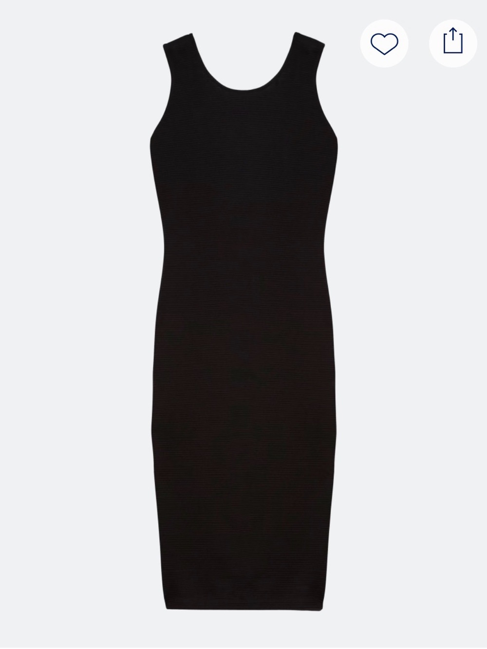RD Style Black Ribbed Midi Tank Dress